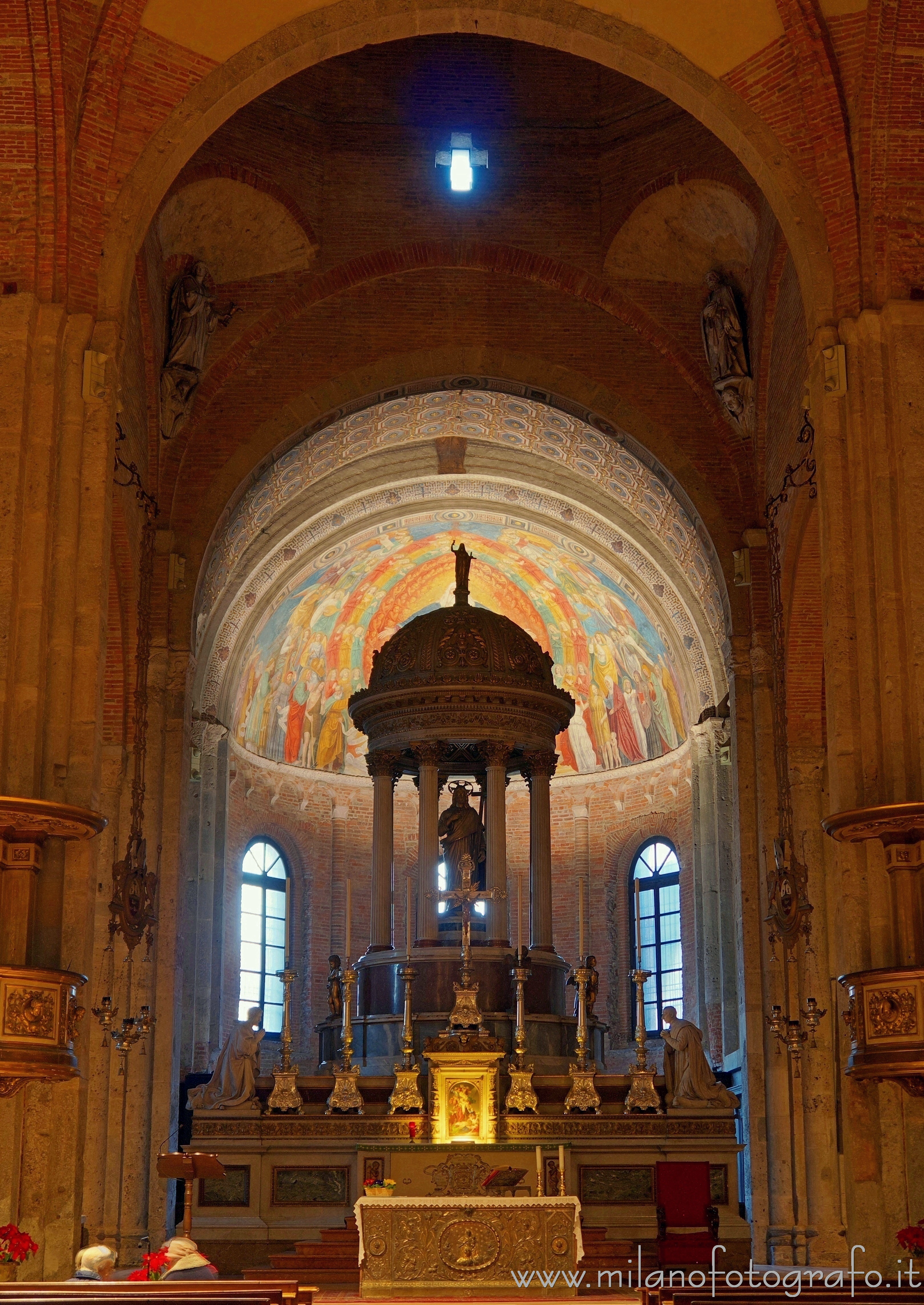 Milan (Italy) - Apse of the Basilica of San Simpliciano at dusk